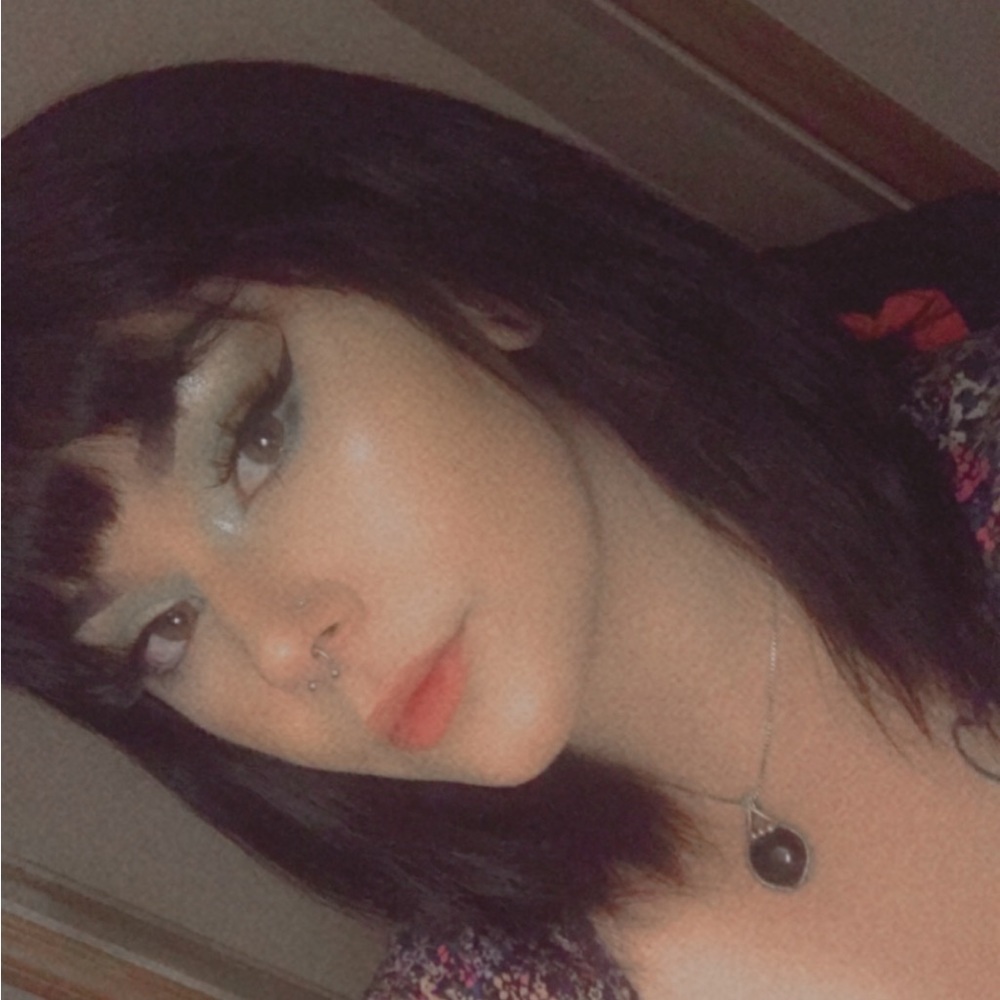 Black human hair lace front wig (dark brown looks black in the club I was at)